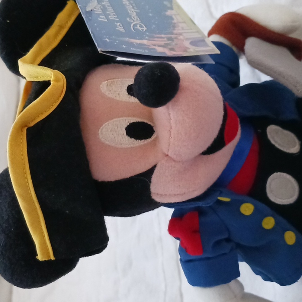 Disney Mickey Mouse Plush in Black, Red, Blue, Yellow